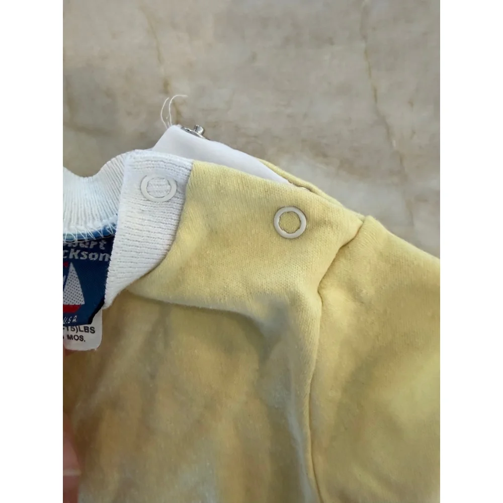 Vintage Baby Robert Jackson Bodysuit 6-9 Months Yellow Frog romper